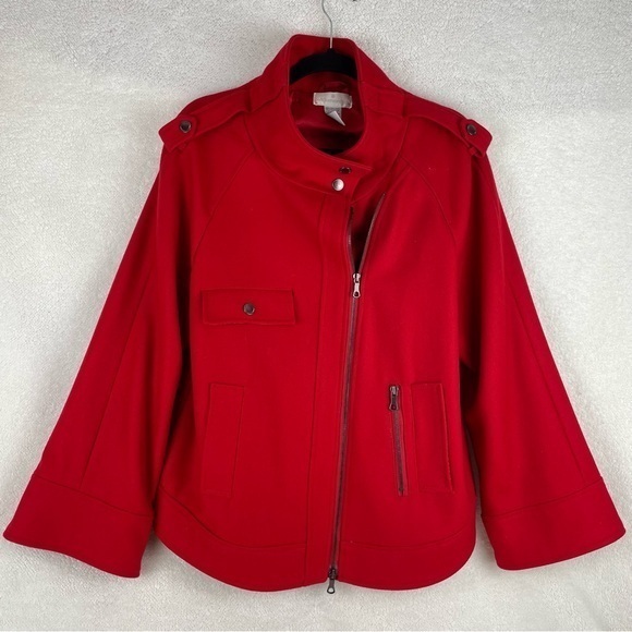 Soft Surroundings wool blend red cropped jacket - Picture 1 of 8